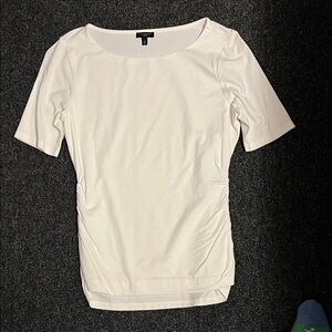 💥Talbots Ruched White Scoop Neck Short Sleeve Tee💥 3/$30